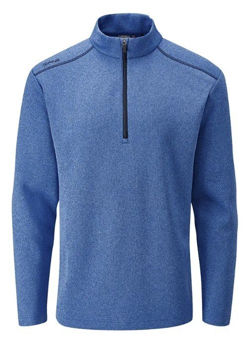 PING Ramsey half zip ribbed fleece pullover homme, snorkel blue marl