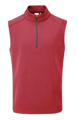 PING Ramsey gilet polaire côtelé homme, rouge chiné
