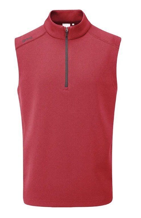 PING Ramsey gilet polaire côtelé homme, rouge chiné