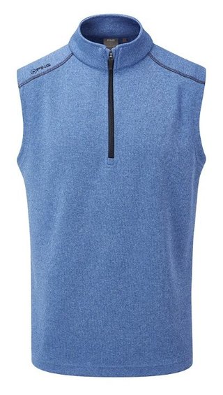 PING Ramsey gilet polaire côtelé homme, snorkel blue marl