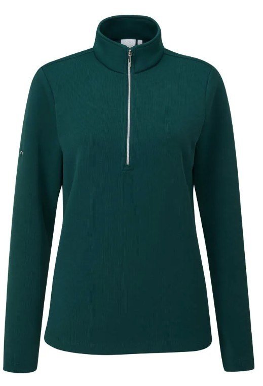 PING Lyla Half Zip Ribbed polaire femme, pine