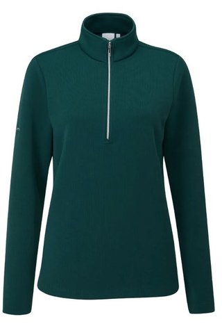 PING Lyla Half Zip Ribbed polaire femme, pine