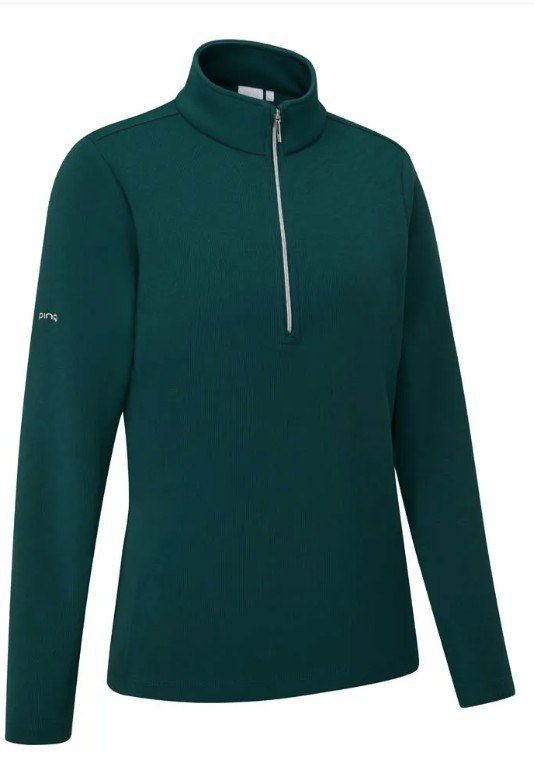 PING Lyla Half Zip Ribbed polaire femme, pine