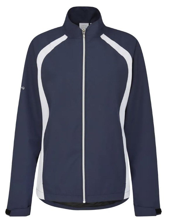 PING Freda veste imperméable femme, oxford blue/blanc