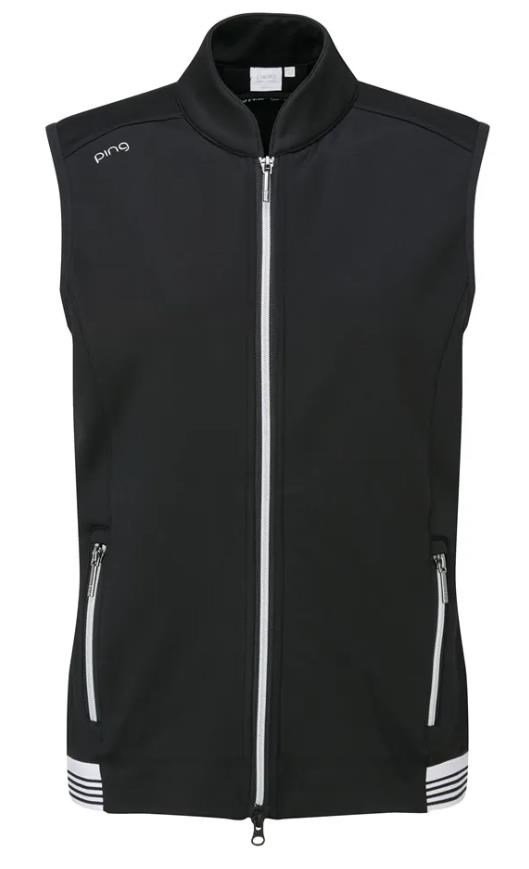 PING Dot Fleece veste femme, noir/blanc