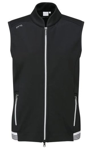 PING Dot Fleece veste femme, noir/blanc