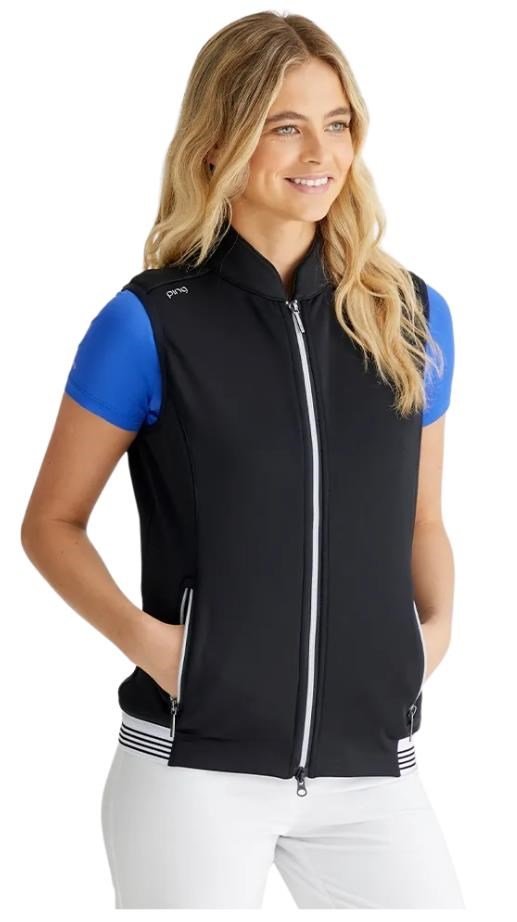 PING Dot Fleece veste femme, noir/blanc
