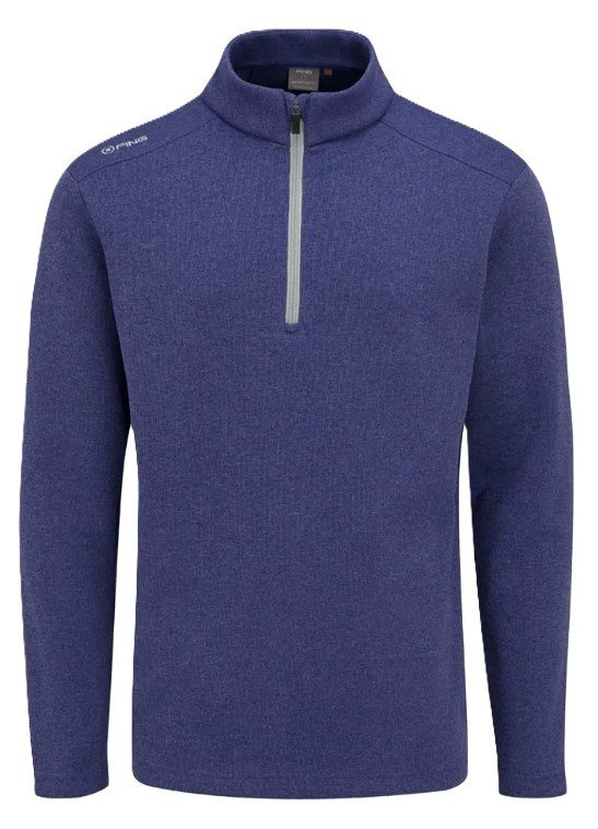 PING Ramsey half zip ribbed fleece pullover homme, twilight marl