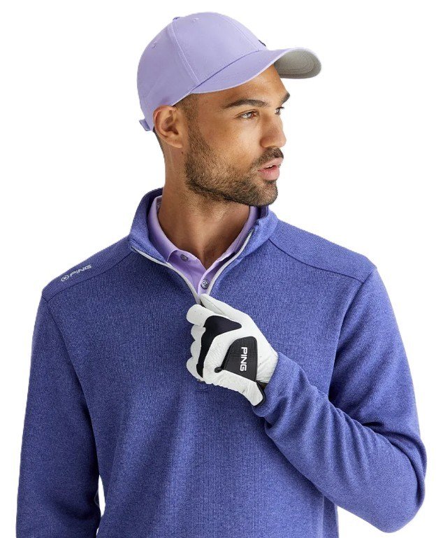 PING Ramsey half zip ribbed fleece pullover homme, twilight marl