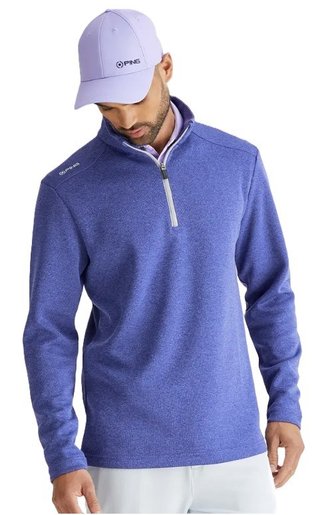 PING Ramsey half zip ribbed fleece pullover homme, twilight marl