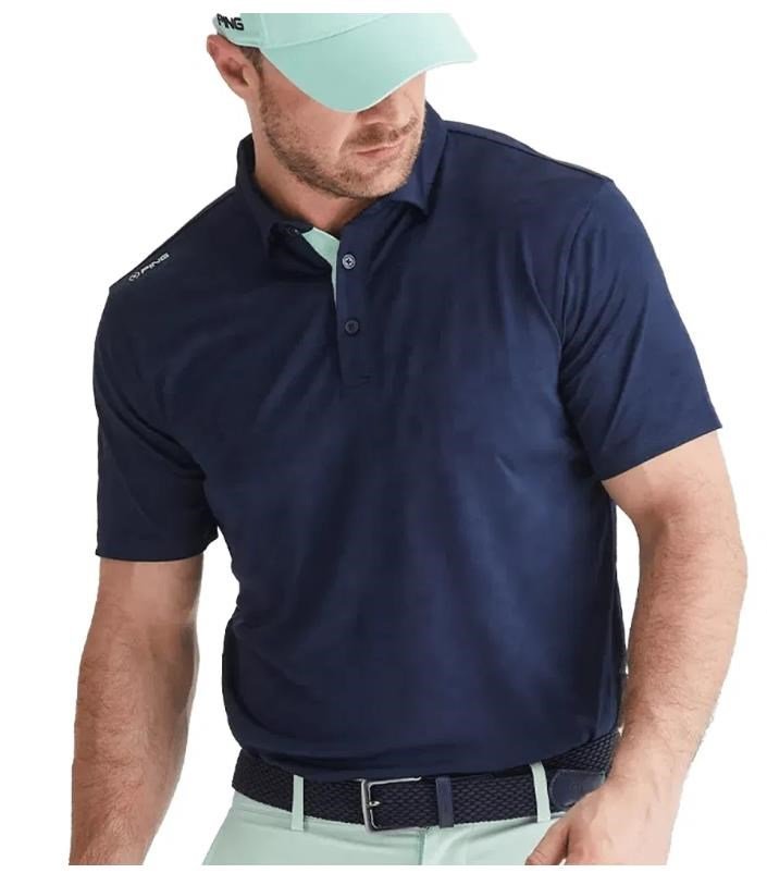 PING Kenan Textured polo homme, navy