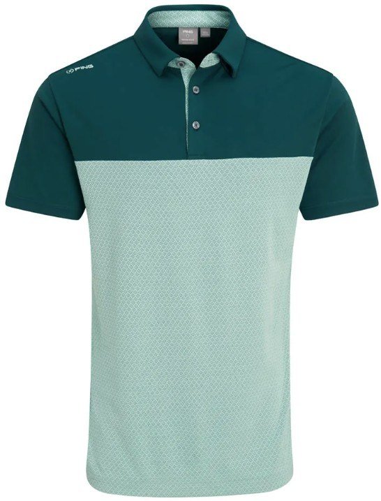 PING Hall polo homme, vert forêt/vert brumeux
