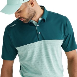 PING Hall polo homme, vert forêt/vert brumeux