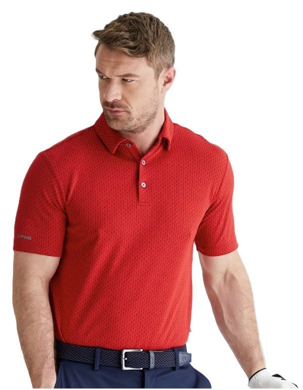 PING Hershel polo homme, rich red multi