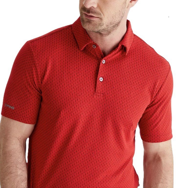 PING Hershel polo homme, rich red multi