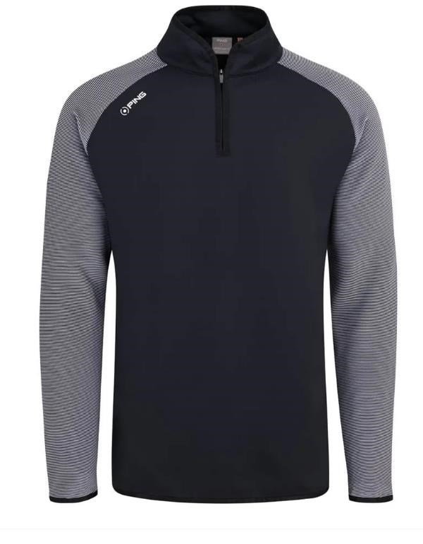 PING Strio Performance midlayer pull homme, noir/blanc