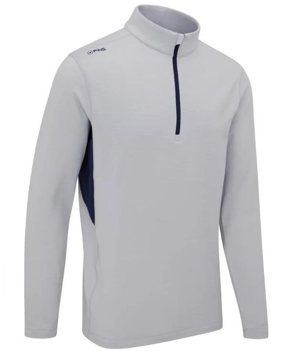PING Rhodri Half Zip Fleece sweat homme, silver/navy