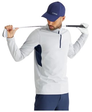 PING Rhodri Half Zip Fleece sweat homme, silver/navy