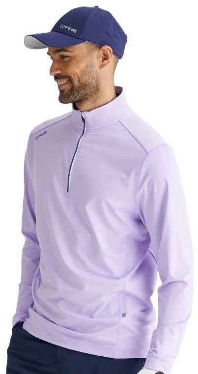 PING Latham Half Zip pull homme midlayer, purple ash