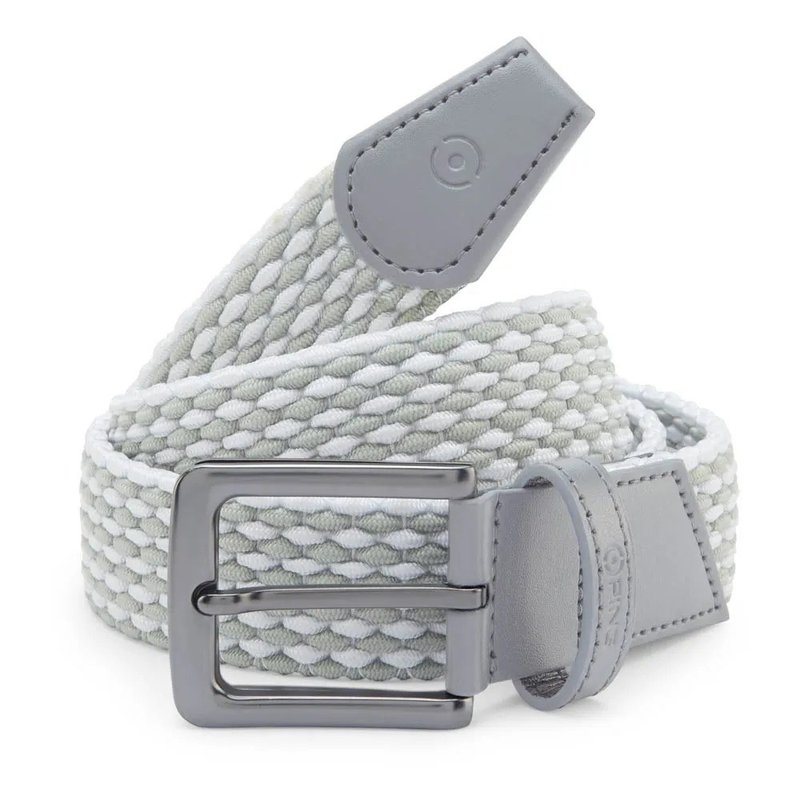PING Stretch Webbing mens belt, gris/blanc