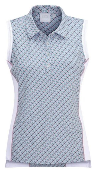 PING Colleen Sleeveless polo femme, neoteric/blanc