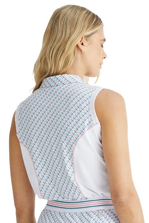 PING Colleen Sleeveless polo femme, neoteric/blanc