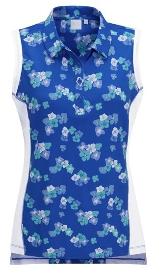 PING Colleen Sleeveless polo femme, viibrant bloom/blanc
