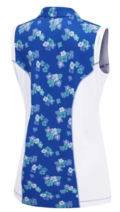 PING Colleen Sleeveless polo femme, viibrant bloom/blanc