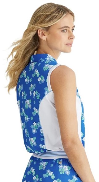 PING Colleen Sleeveless polo femme, viibrant bloom/blanc