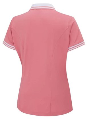 PING Ali femme polo manches courtes, sweet pea/white