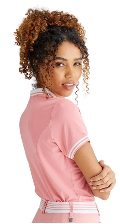 PING Ali femme polo manches courtes, sweet pea/white