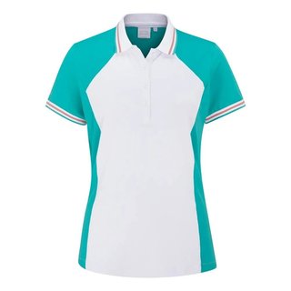 PING Ali polo femme à manches courtes, aqua vif/blanc