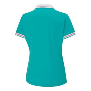 PING Ali polo femme à manches courtes, aqua vif/blanc