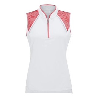 PING Nala Colour Block Sleeveless polo femme, white/sweat pea