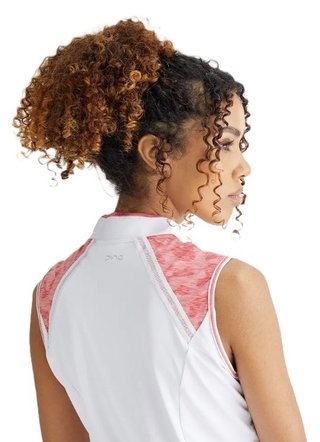 PING Nala Colour Block Sleeveless polo femme, white/sweat pea