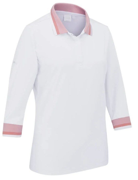 PING Lindsey polo femme, blanc/sweet pea