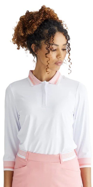 PING Lindsey polo femme, blanc/sweet pea