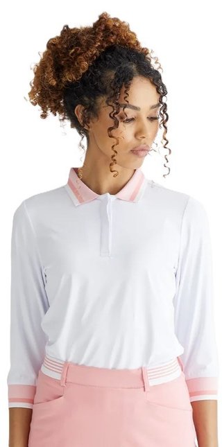PING Lindsey polo femme, blanc/sweet pea