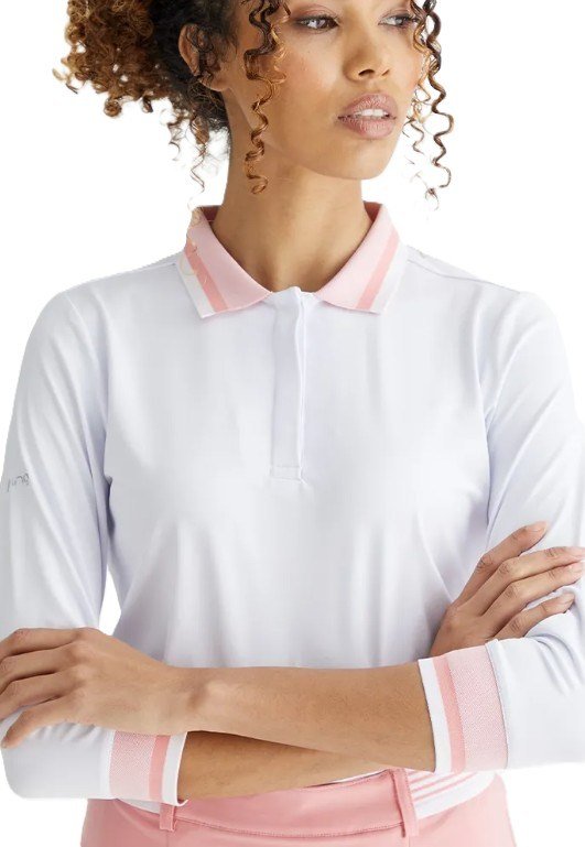 PING Lindsey polo femme, blanc/sweet pea