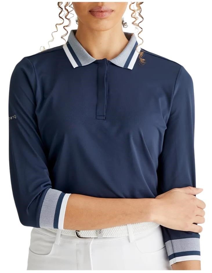PING Lindsey polo femme, marine/blanc