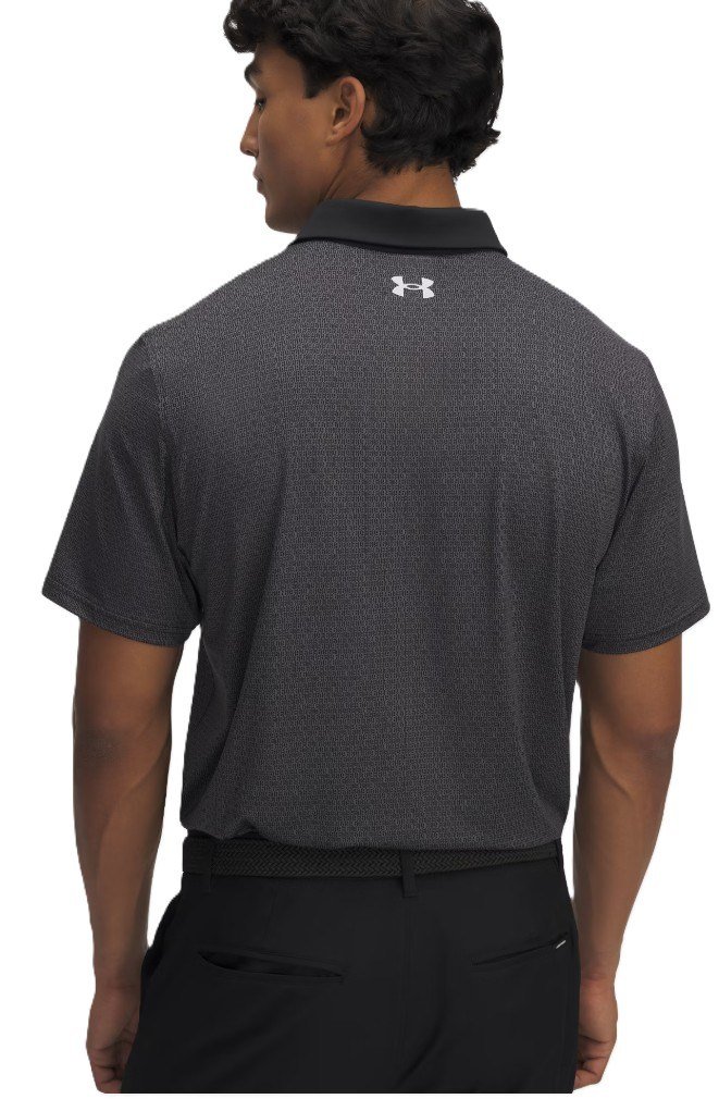 Under Armour T2G Printed polo homme, black/halo gray