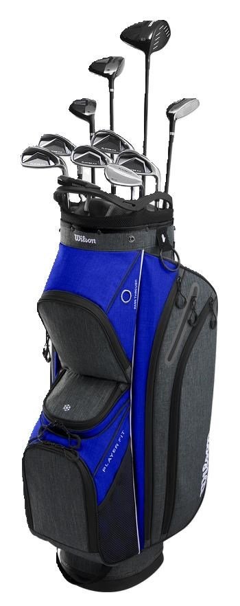 Wilson Player Fit Premium set de golf homme, graphite + sac chariot, rouge
