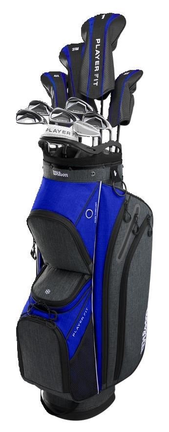 Wilson Player Fit Premium set de golf homme, graphite + sac chariot, rouge