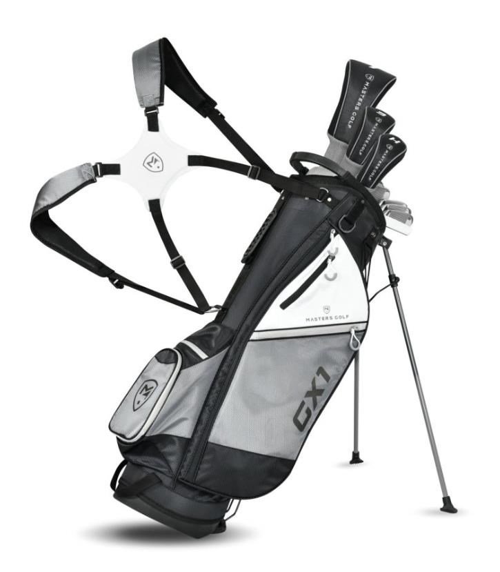 Masters GX1 Gts set de golf homme, graphite, + sac stand bag, noir/gris/blanc