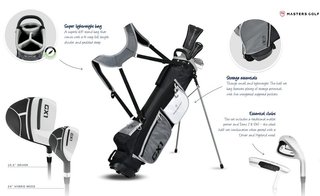 Masters GX1 Gts demi-set de golf homme, graphite + stand bag, noir/gris/blanc