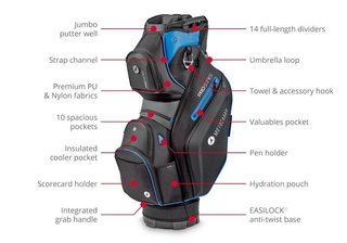 Motocaddy Pro-Series cart bag, black/lime