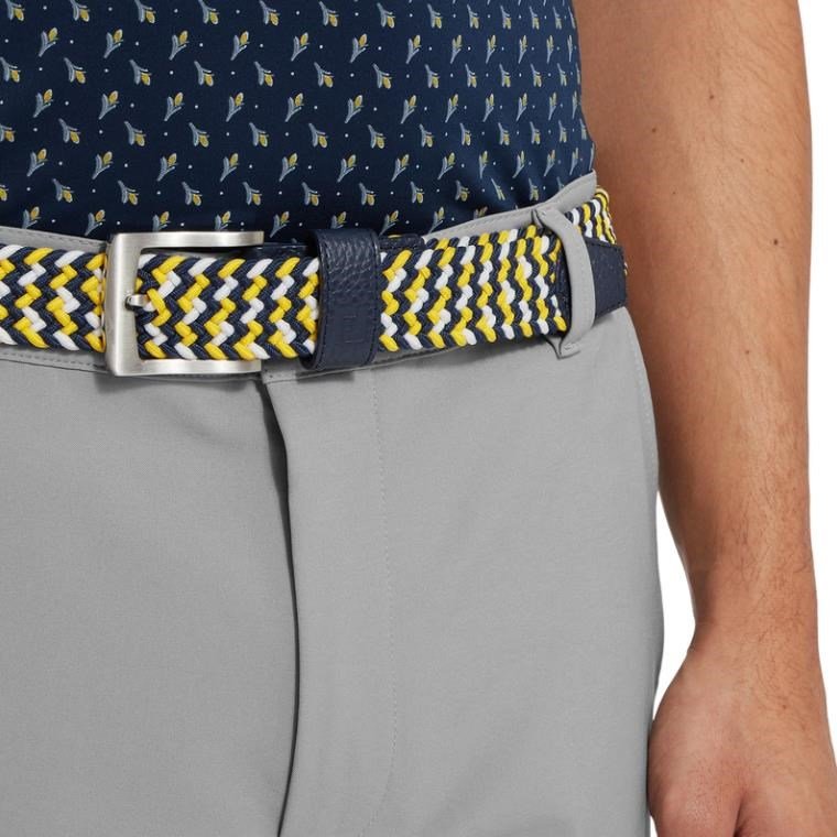FootJoy Braided ceinture unisexe, marine/blanc/taxi