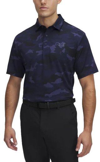 Under Armour Playoff 3.0 Printed polo homme, midnight navy/downpour grey