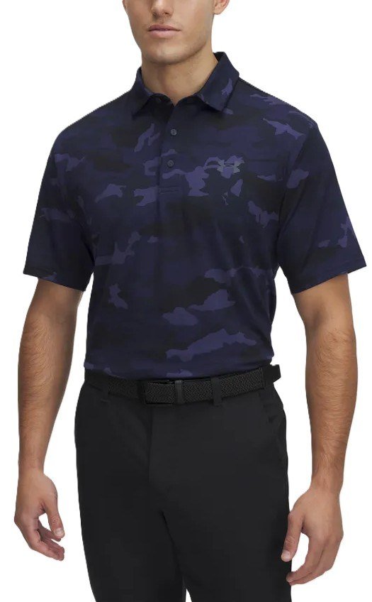 Under Armour Playoff 3.0 Printed polo homme, midnight navy/downpour grey