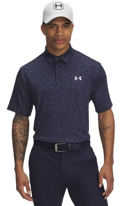 Under Armour Playoff 3.0 Printed polo homme, midnight navy/downpour grey2